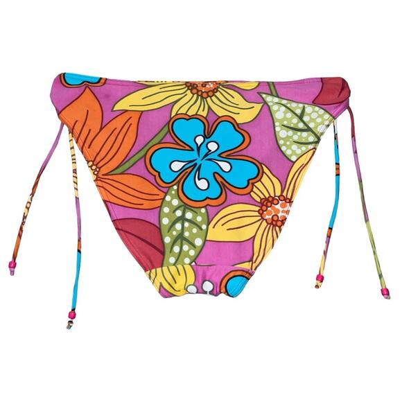 AUTH VTG Christian Dior Retro Floral Print Colorful Bikini Swimsuit Set - Picture 15 of 16